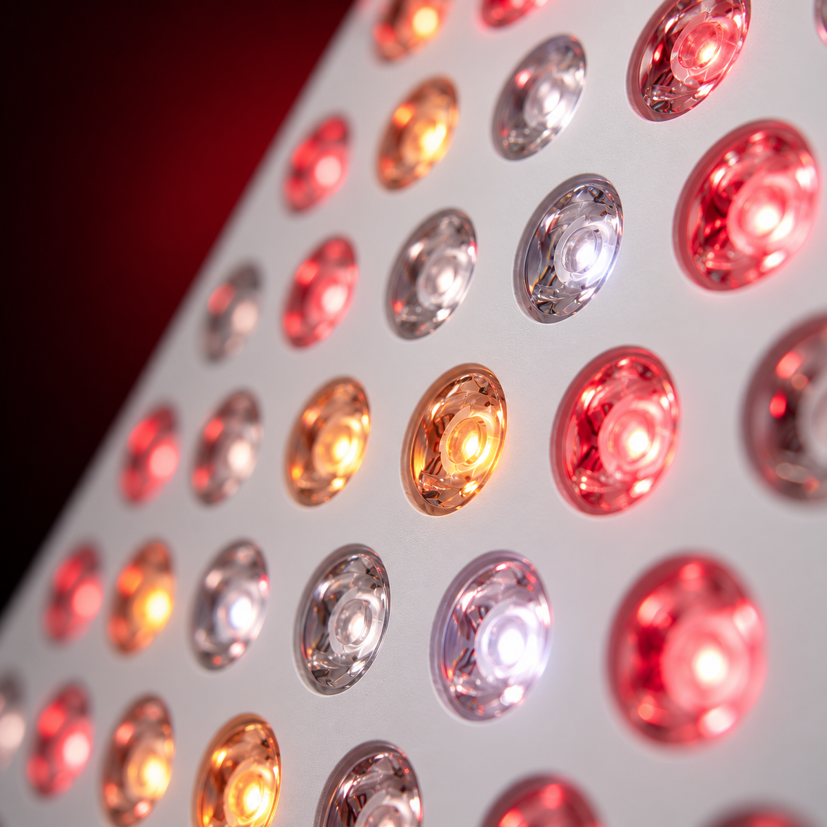 Close-up of the panel's LEDs