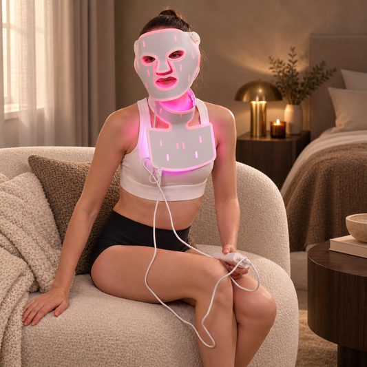 The face and neck set in use at home
